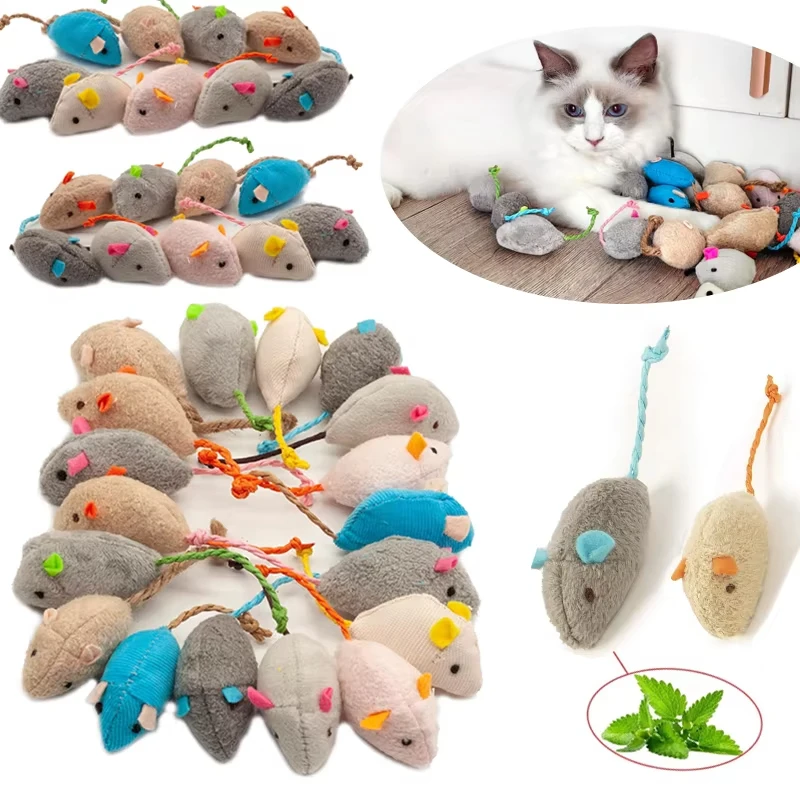Catnip Interactive Plush Mouse - 5 sztuk zabawek dla kotów w