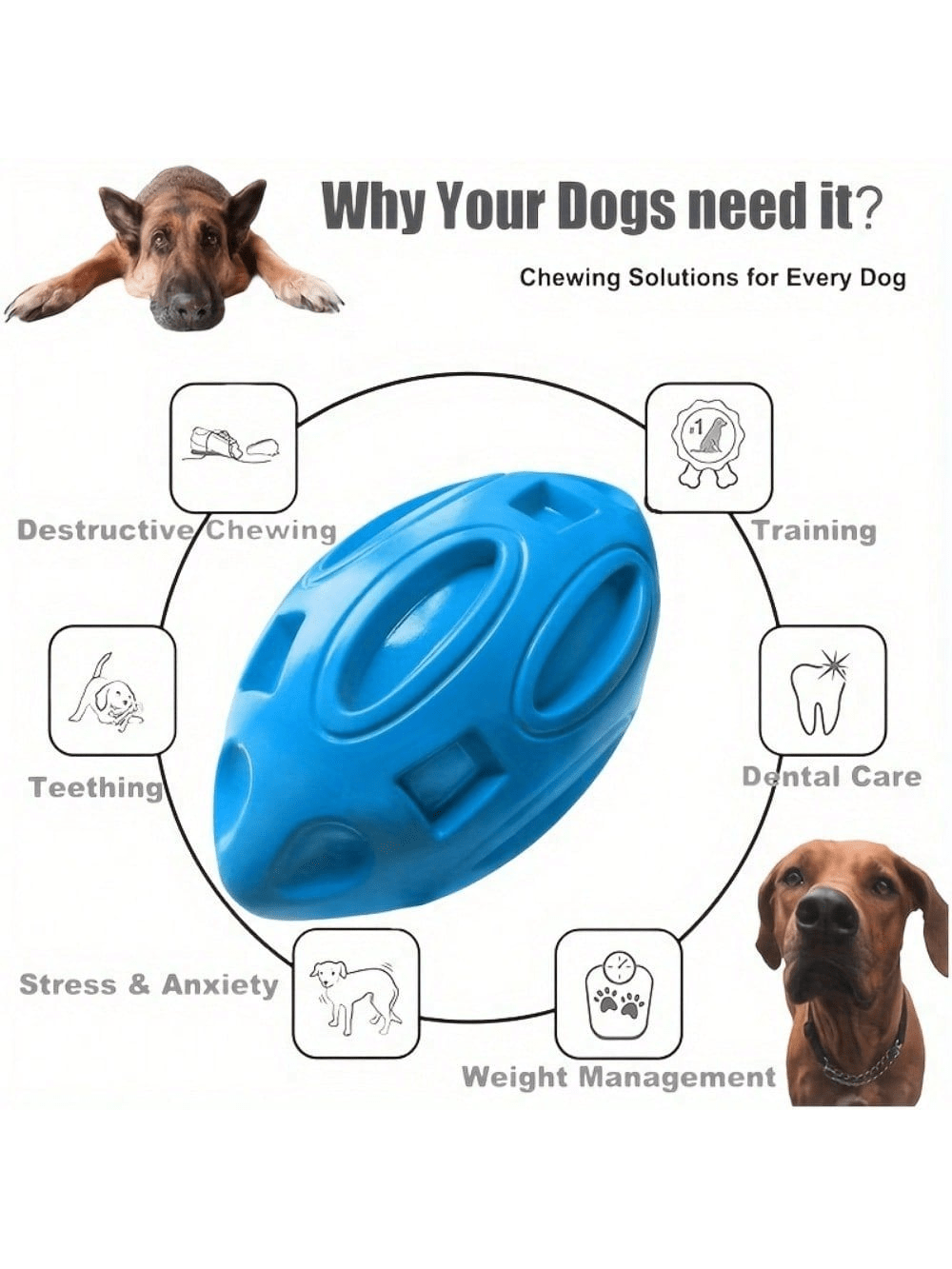 Indestructible Dog Chew Toy - 1 szt. Niezniszczalna piszcząca piłka do