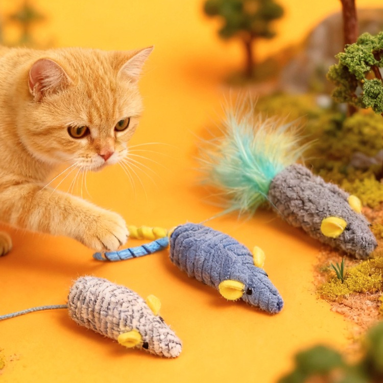 Zabawki dla kotów 3 szt. Plusz – Catnip Interactive Plush Mouse recenzja i cena