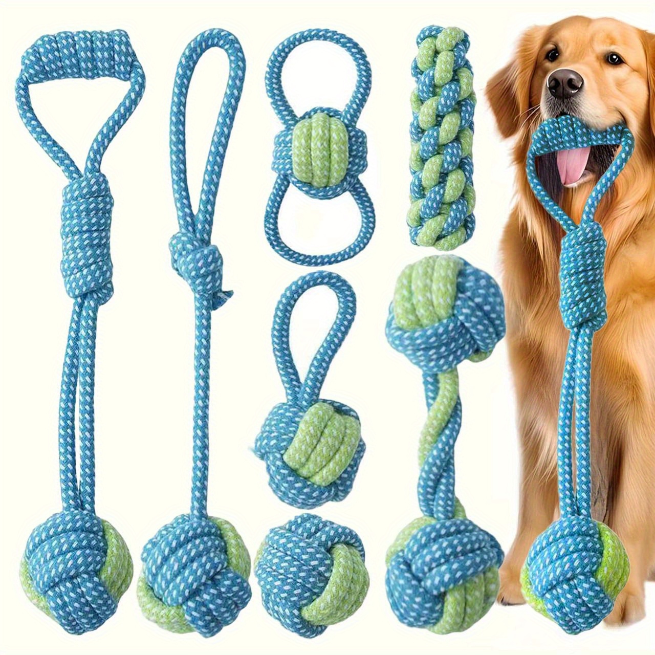7 szt. Interaktywnych zabawek  – Dog Rope Toy Aggressive Chewers recenzja i cena